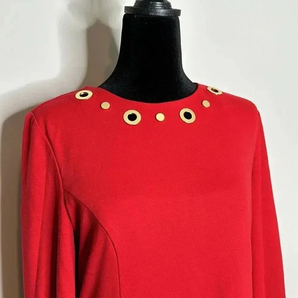 Michael Kors Red Dress with Gold Details - Picture 4 of 8
